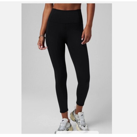 Fabletics Pants - Fabletics Pureluxe Oasis High Waisted Tight Leggings Side Pockets  Black Size M
